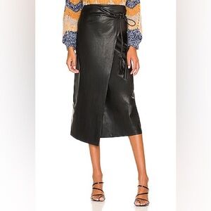 MOTHER It’s A Wrap Midi Skirt in Wax on, Wax Off Size Large